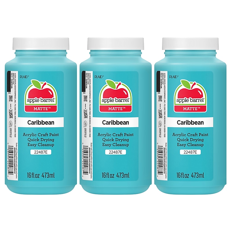 Apple Barrel Acrylic Paint Matte, 16oz., Caribbean, 3/Pack(APP22487E-3) image 1