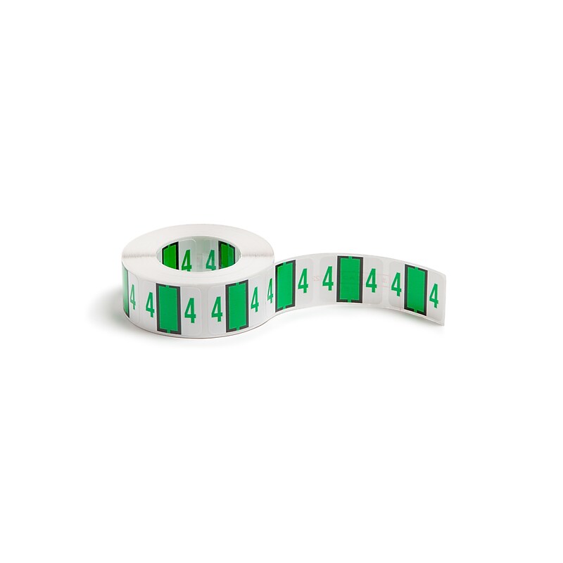 Smead BCCRN Color Coded Numeric Labels, 4,Light Green, 500/Roll (67374) image 1