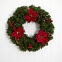 Nearly Natural Poinsettia, Berry and Pinecone Artificial Wreath, 24" (W1301)~#|#~DFE51985-71D2-4E22-9D969284655EDA75_sc7