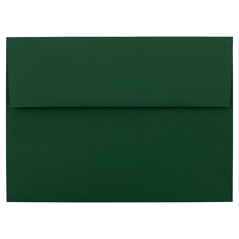 JAM Paper A7 Invitation Envelope 5 1/4" x 7 1/4", Dark Green, 50/Pack (263917095C) image 1
