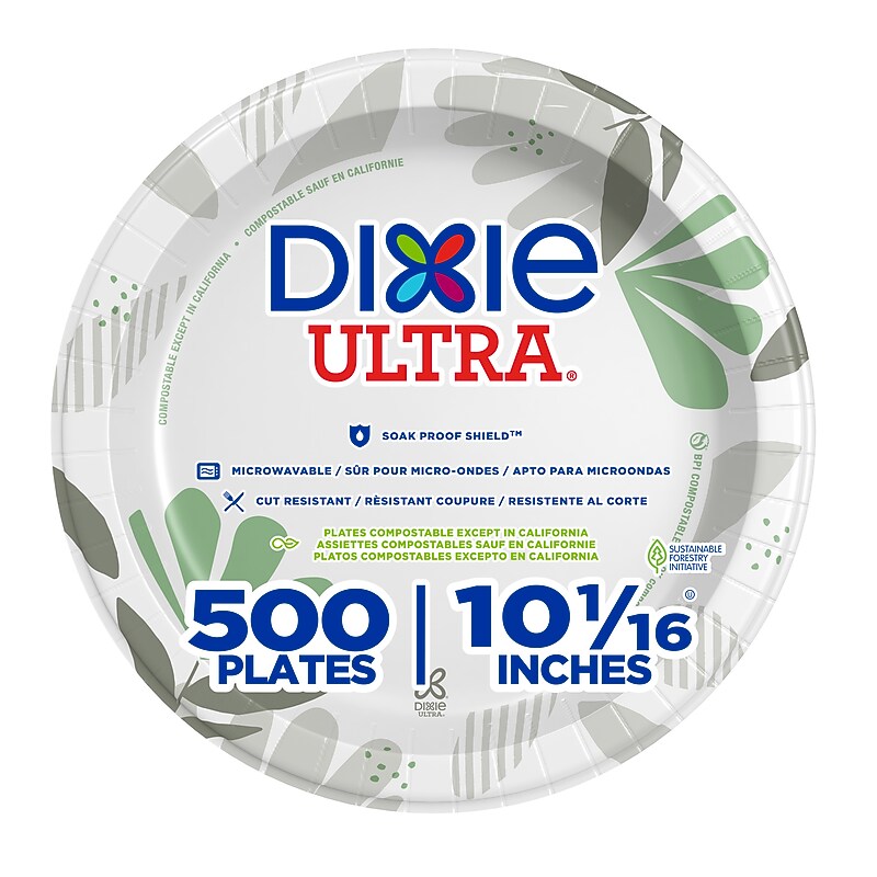 Dixie Ultra Pathways 10" Paper Plates, Multicolor, 500/Carton (SXP10PATH) image 1