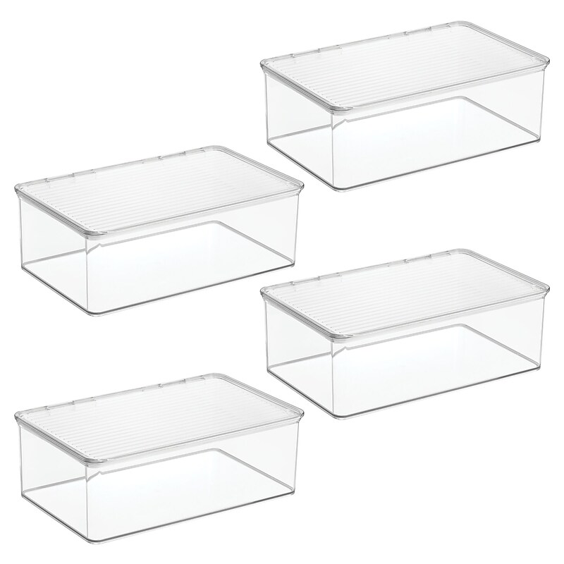 iDESIGN Hinged-Lid Organizers, Clear, 4/Set (27813M4) image 1