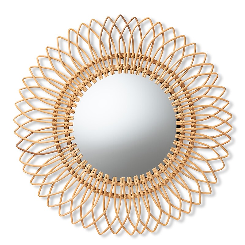 bali & pari Bora Wall Mirror, Natural Rattan, 31.5" (211-12758-HiT) image 1