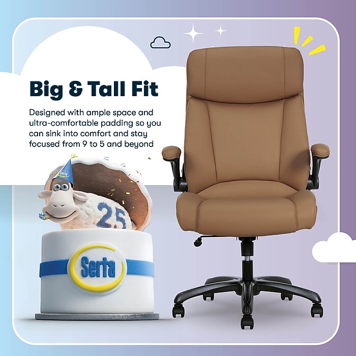 Serta Torrington Ergonomic Polyurethane Big & Tall Chair, 400 lb