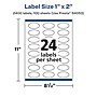 Avery Laser/Inkjet Oval  Waterproof Multipurpose Labels, 2"  Dia, White, 2400/Box (94053)~#|#~E00185BF-D4AD-40AC-A44A38D08F092BE0_sc7
