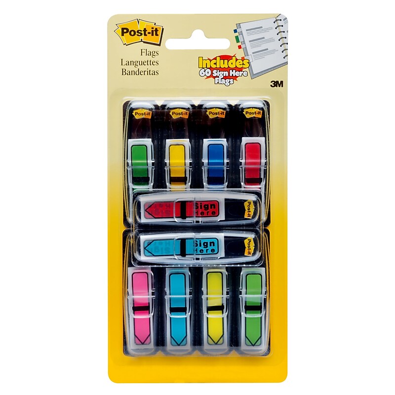 Post-it Arrow Flags Value Pack, .47" x 1.7", Assorted Colors, 252 Flags (684-VAD2) image 1