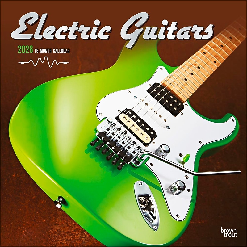 2026 BrownTrout Electric Guitars 12" x 12" Monthly Wall Calendar (9798330703180) image 1