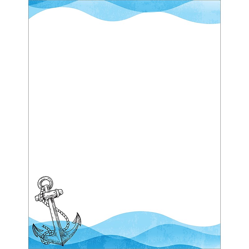 Great Papers Ocean Nautical Anchor Everyday Letterhead, Multicolored, 50 Sheets/Pack (2025015) image 1
