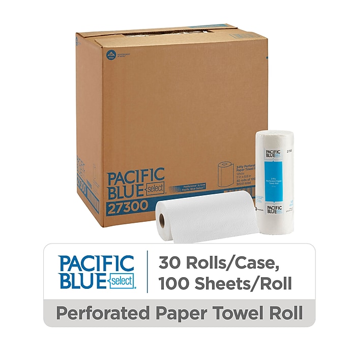 Pacific Blue Select Paper Towels, 2-ply, 100 Sheets/Roll, 30 Rolls