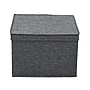 Household Essentials Medium Stackable Folding Fabric Square KD Storage Box, 10" x 15"x 15", 39 Qt., Gray, 2/Pack (7517-1)~#|#~E01AA67B-D82A-4B97-A4D9E9835CD402FB_sc7
