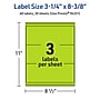 Avery Printable Rectangle Multipurpose Labels, 3-1/4" x 8-3/8", Bright Green, 60/Pack (94251)~#|#~E0280913-34ED-4B4A-919A5154E4F105B1_sc7