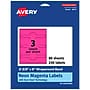 Avery Cigar Laser/Inkjet Multipurpose Labels, 2-3/8" x 8", Neon Magenta (240/Box)~#|#~E02E3FB1-2D0B-44E9-97004B5623A98297_sc7