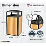 Alpine Industries Steel Outdoor Trash Can with Dome Lid, 40 Gallon, Plastic Cedar Panel (ALP471-40-WD-CD)~#|#~E0333D50-7AC0-4BE1-8D55A2B92235F310_sc7