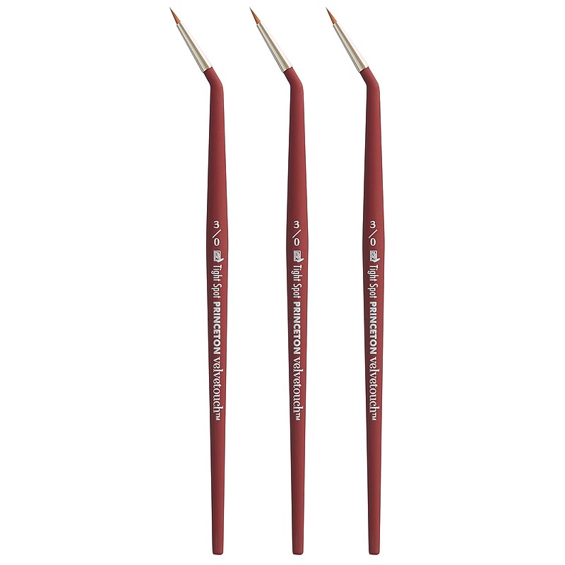 Princeton Velvetouch Mixed Media Synthetic Minitightspt Brush, 3/Pack (PBXP3950MTS30-3) image 1