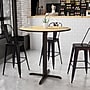 Flash Furniture 42'' Round Laminate Table Top with 33'' x 33'' Bar-Height Table Base, Natural (XURD42NTT3333B)~#|#~E037477E-EA03-4F6F-B7C01681C115D743_sc7