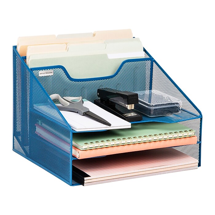 Microsoft MVP 受賞記念 MSDN メディアディスクケース Mind Reader 5-Compartment Metal Mesh File Organizer, Turquoise