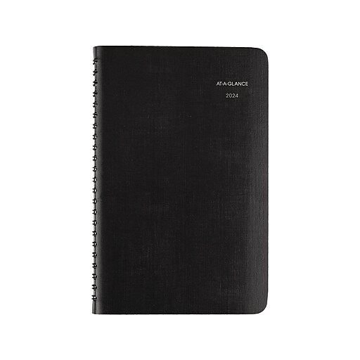 2024 ATAGLANCE QuickNotes 5" x 8" Weekly & Monthly Planner, Black