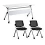 Bush Business Furniture Envision 60"W Foldable Training Room Table with 2 Chairs, White (NVS003WH)~#|#~E03F86AB-8003-46F7-9F525BFFA6E73E20_sc7
