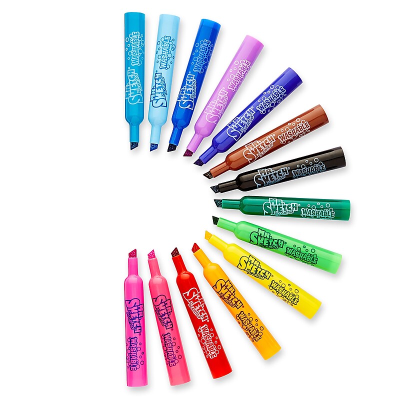 Mr. Sketch Scented Washable Water Based Kids Marker, Chisel, Assorted Colors, 14/Pack (SAN1924061) image 1