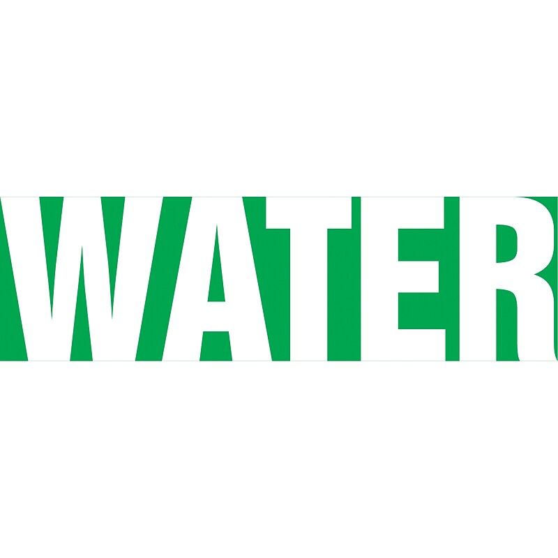 Accuform Self-Stick Pipe Marker, WATER, 3/4" to 1-1/4", White/Green (RPK735SSA) image 1