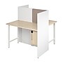Bush Business Furniture Hustle 48"W 2 Person Back to Back Cubicle Panel Workstation, White/Natural Elm (HUS031WHNE)~#|#~E04C03A5-8550-4B96-A4E158A891CC7056_sc7