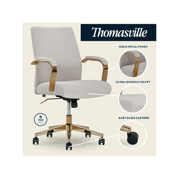 Thomasville Furniture Jolie Ergonomic Fabric Swivel Desk Chair