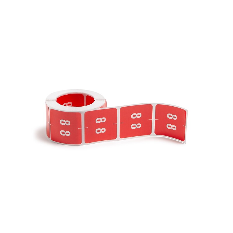 Smead DCC Labels File Folder Label, 8, Red, 250 Labels/Pack (67428) image 1
