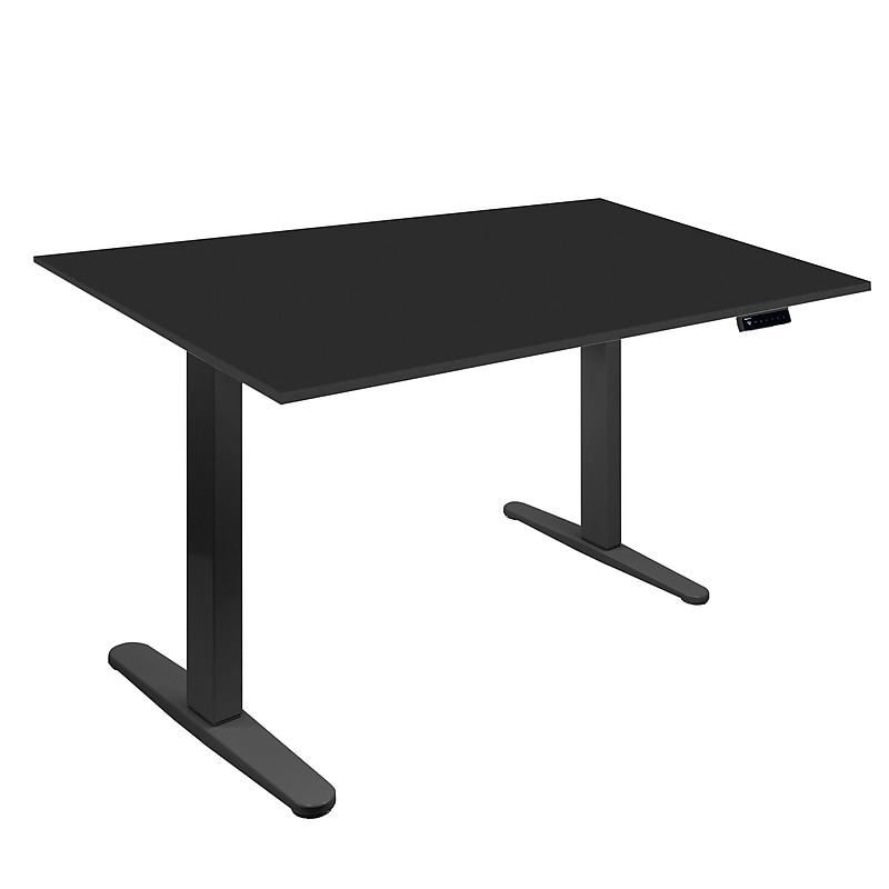 Mount-It! 55"W Electric Rectangular Adjustable Standing Desk, Black (MI-18087) image 1