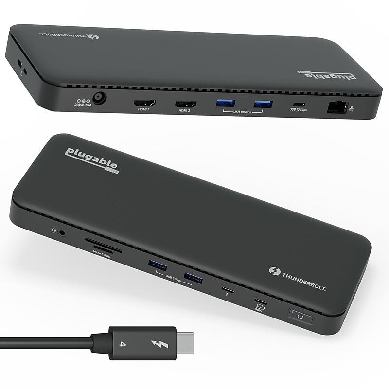 Plugable Thunderbolt 4 Dual Monitor Docking Station (TBT4-UD5) image 1