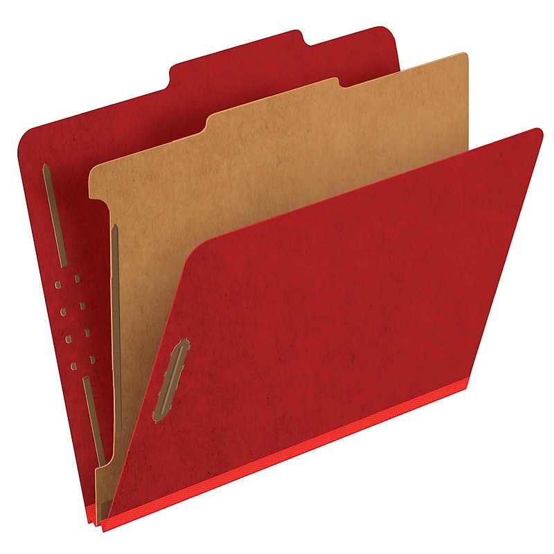 Pendaflex Pressboard Classification Folder, 1-Dividers, 1 3/4" Expansion, Letter Size, Dark Red, 10/Box (23731P) image 1