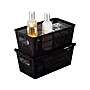 Simplify Slide to Stack Storage Tote, Plastic, Black, 2/Pack (25934-BLACK-ST)~#|#~E05B1B9A-DEDB-4372-9BA09253B7BE784A_sc7