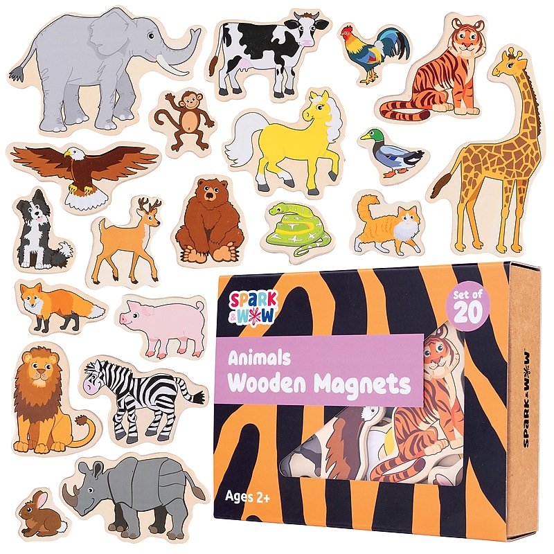 Spark & Wow Wooden Animal Magnets, 20/Set (CTUSW400022) image 1
