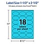 Avery Printable Oval Multipurpose Labels, 1.5" x 2.5", Bright Blue, 720/Pack (94051)~#|#~E05F703A-87A3-4D02-B82A80EED725F56E_sc7