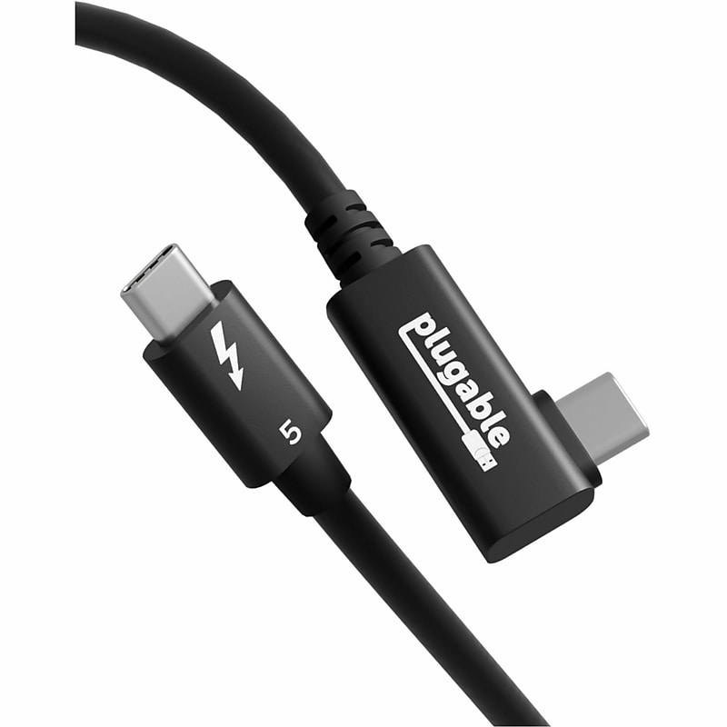 Plugable Thunderbolt 5 2.6ft USB C to USB C Audio/Video Cable, Male to Male, Black (TBT5 240W80R) image 1