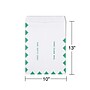 Staples First Class Self Seal #13 Envelope, 10" x 13", White with green diamond border, 100/Box (ST195032-CC)~#|#~E06B61FD-E15F-459A-B039B643B9944F3F_sc7