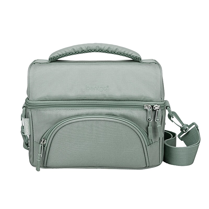 bentgo Deluxe Insulated Lunch Bag, 2-Compartment, Khaki Green (BGOBG2-KG) image 1