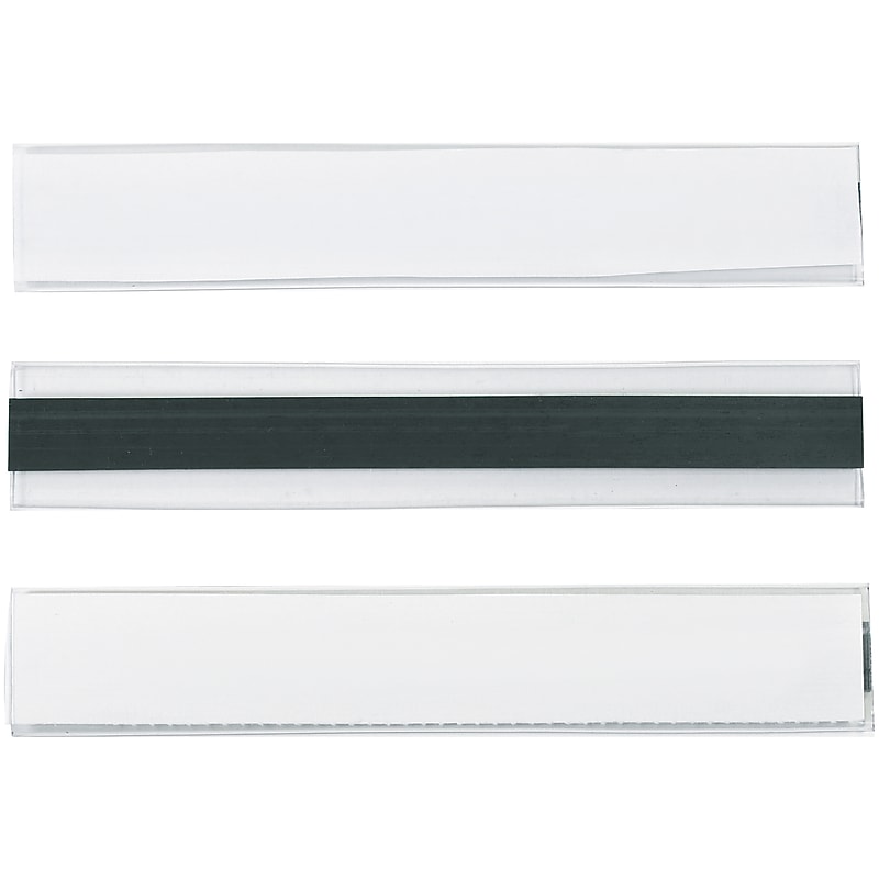 Hol-Dex Magnetic Plastic Label Holders, 1" x 6", Clear, 12/Carton (LH114) image 1