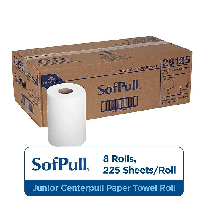 SofPull Junior Centerpull Paper Towels, 1-ply, 275 Sheets/Roll, 8