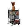 Mind Reader 3-Removable Drawer Mobile Desk and Bathroom Storage Cart with Wheels, Metal, Black (3VERTM-BLK)~#|#~E07F5DCF-129A-4CD9-B8B19263CFAACA94_sc7