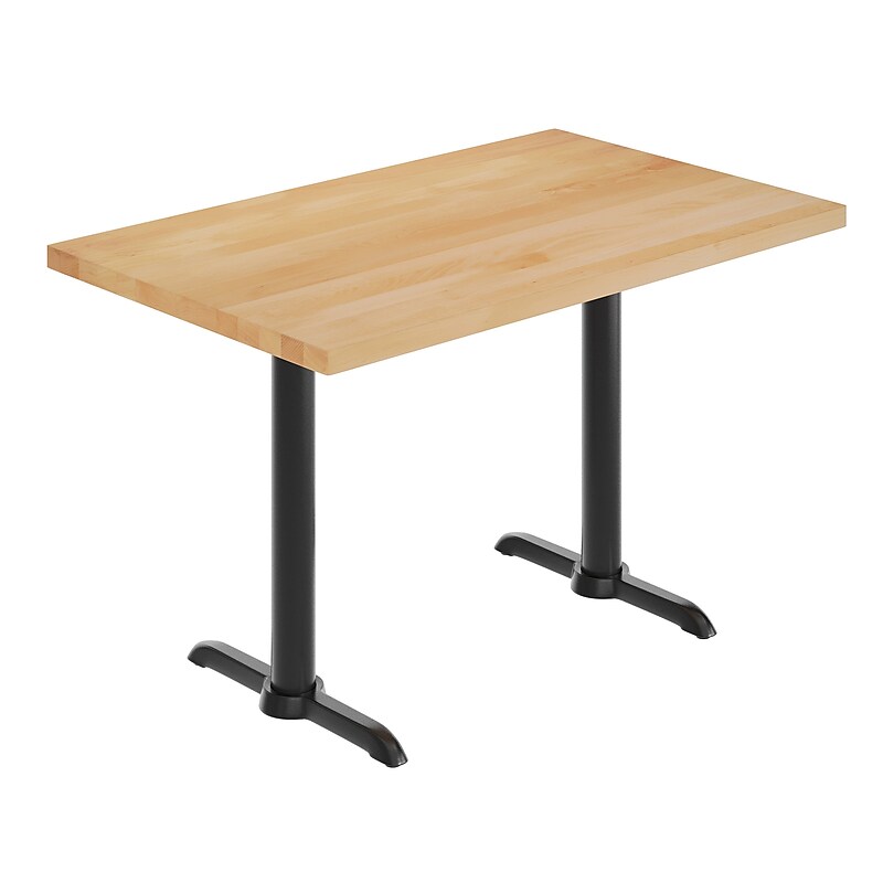 Flash Furniture Bennett Wooden Commercial Indoor Table, 48" x 30", Natural Top/Black Base (GSF3048NTT0522) image 1