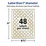 Avery Laser/Inkjet Round Multipurpose Labels, 1" Dia., Ivory, 1,200 Labels/Pack (94500)~#|#~E086ABBC-DEF1-4744-ACF2806AF1343BA7_sc7