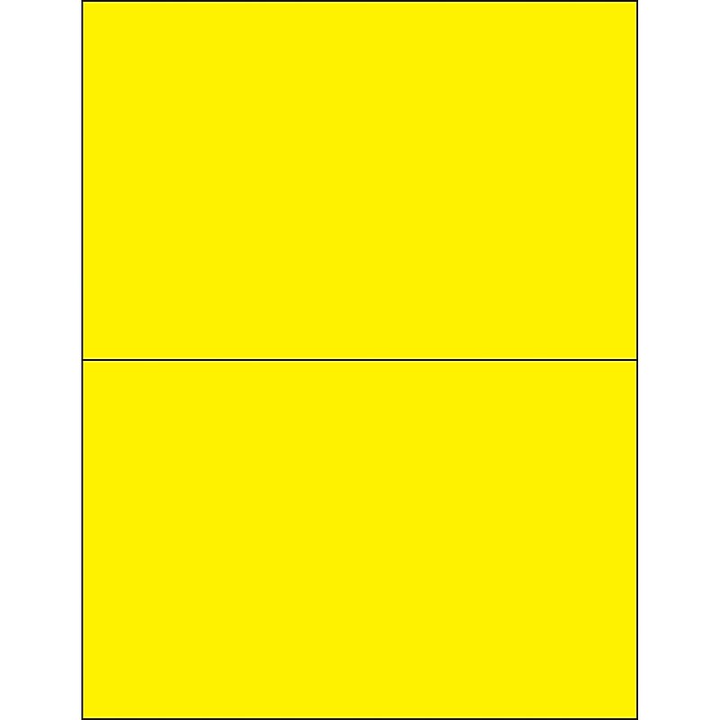 Tape Logic Laser Address Labels, 8 1/2" x 5 1/2", Fluorescent Yellow, 200/Carton (LL184YE) image 1