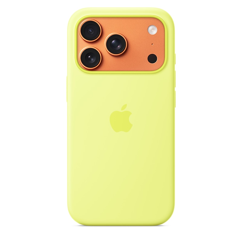 Apple Silicone MagSafe Phone Case for iPhone 17 Pro, Neon Yellow (MGFF4ZM/A) image 1