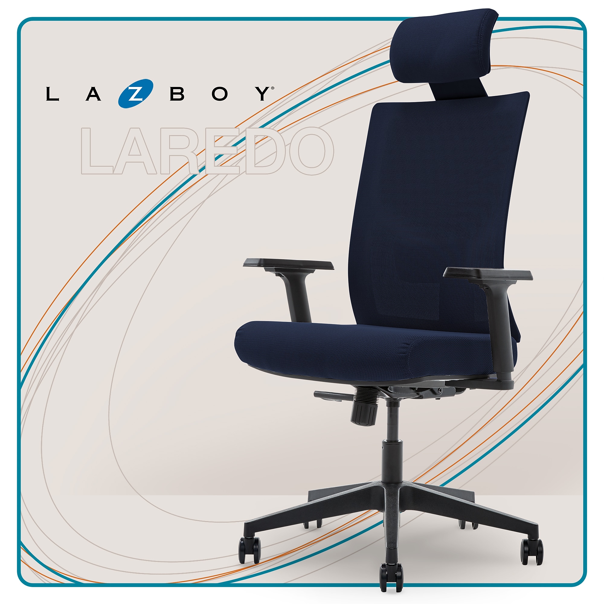 La-Z-Boy Mesh Swivel Executive Chair, Navy (51489-NVY) Sansujyuku sansujyuku.com