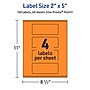 Avery Laser/Inkjet Multipurpose Rectangle Labels, 2" x 5", Bright Orange, 160/Pack (94241)~#|#~E08E3C89-0105-4ECB-A5FBB19BC5988A21_sc7