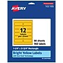 Avery Laser/Inkjet Rectangle Multipurpose Labels, 1.25" x 3.75", Bright Yellow, 960/Box (94228)~#|#~E08E4DE5-5035-44D0-8A8BFFF058ABE607_sc7