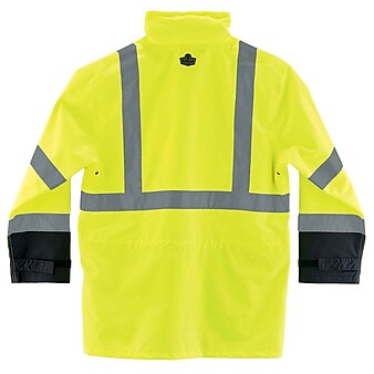 Ergodyne® GloWear 8365BK Rain Jacket, Lime, LG