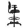 Flash Furniture Fabric And Fire-Retardant Foam Drafting Chair, Patterned Black (BT-659-BLK-ARMS-GG)~#|#~E092E86C-6605-45C0-BB2CFF402571F175_sc7