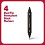 TRU RED™ Pen Permanent Markers, Twin Tip, Black, 4/Pack (TR57829)~#|#~E097835A-5D01-4976-B297830231A96D52_sc7