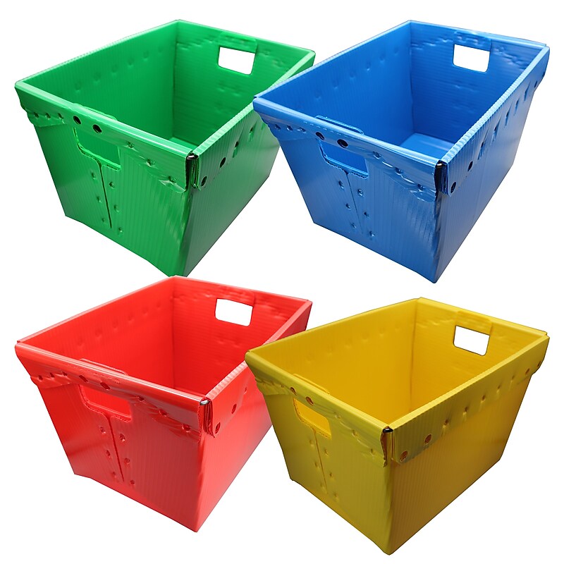 Flipside 44 Qt. Storage Totes, Assorted Colors, 4/Pack (40192) image 1